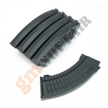 Set of 5 110bb AK (Polish Type) ABS Magazines Black (KA-MAG-28-V-BK King Arms)