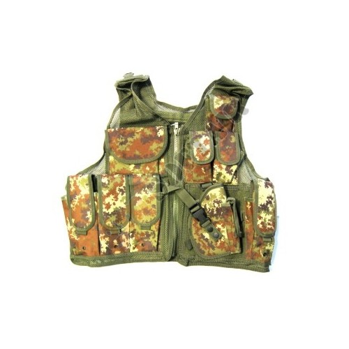 Gillet tattico a rete con fondina vegetato