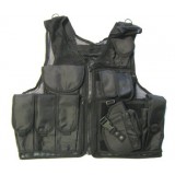 Gillet tattico a rete con fondina nero